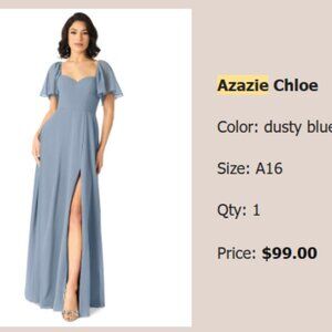 Azazie Chloe Dusty Blue